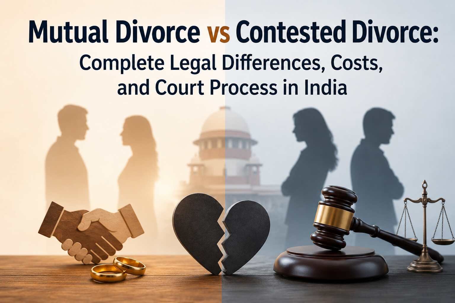 Mutual Divorce vs Contested Divorce: Complete Legal Differences, Costs, and Court Process in India